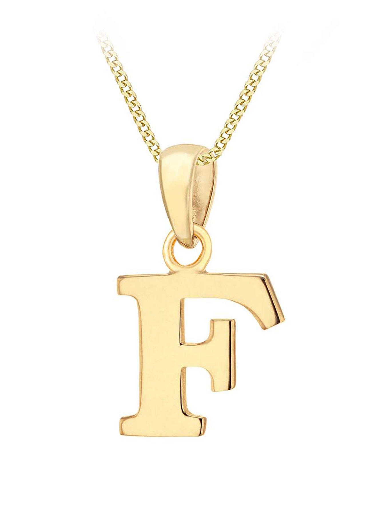 The Love Collection 9ct Gold Plain Initial Pendant Pendant Necklace