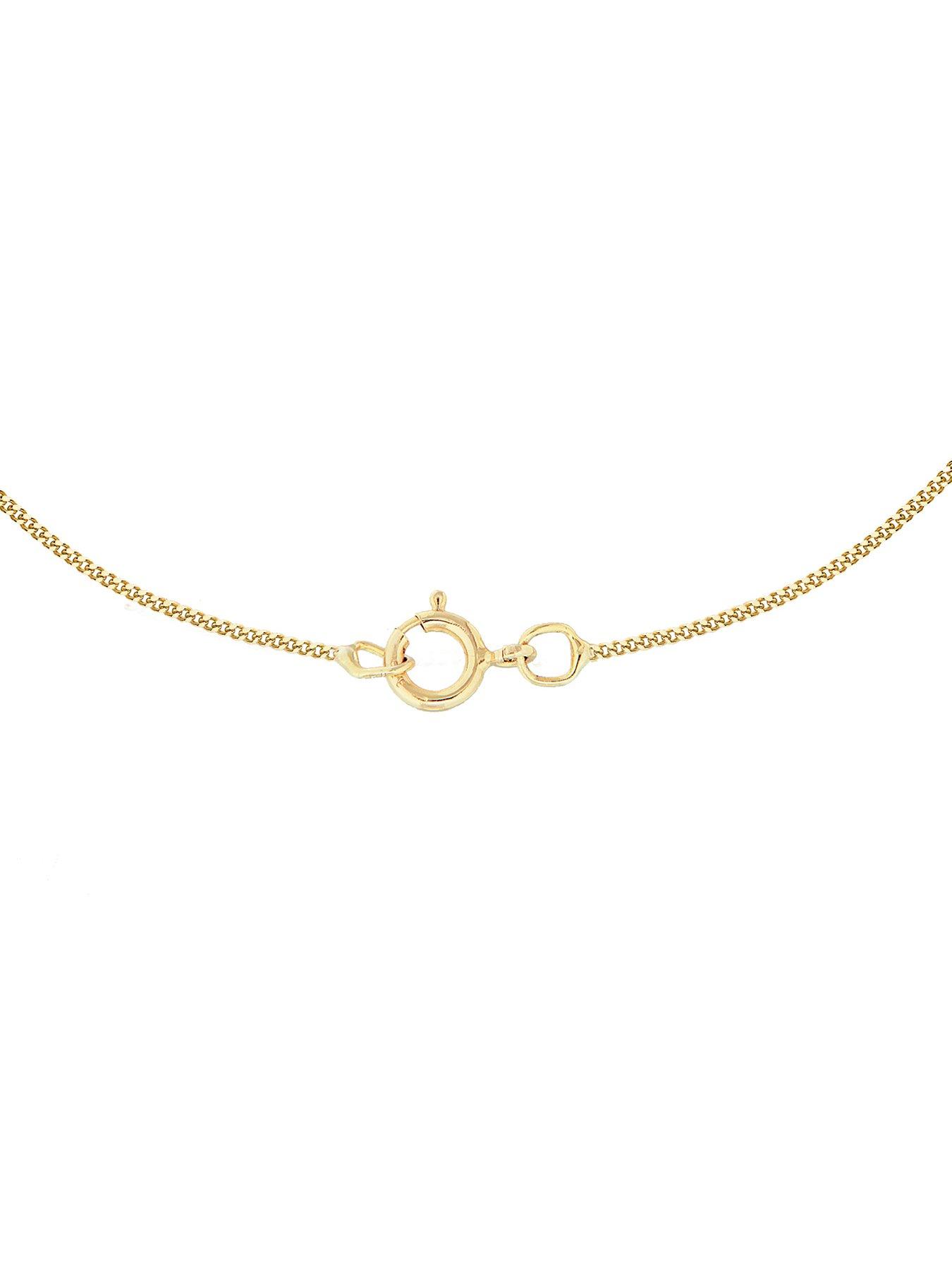 Women 9ct Gold Plain Initial Pendant Pendant Necklace