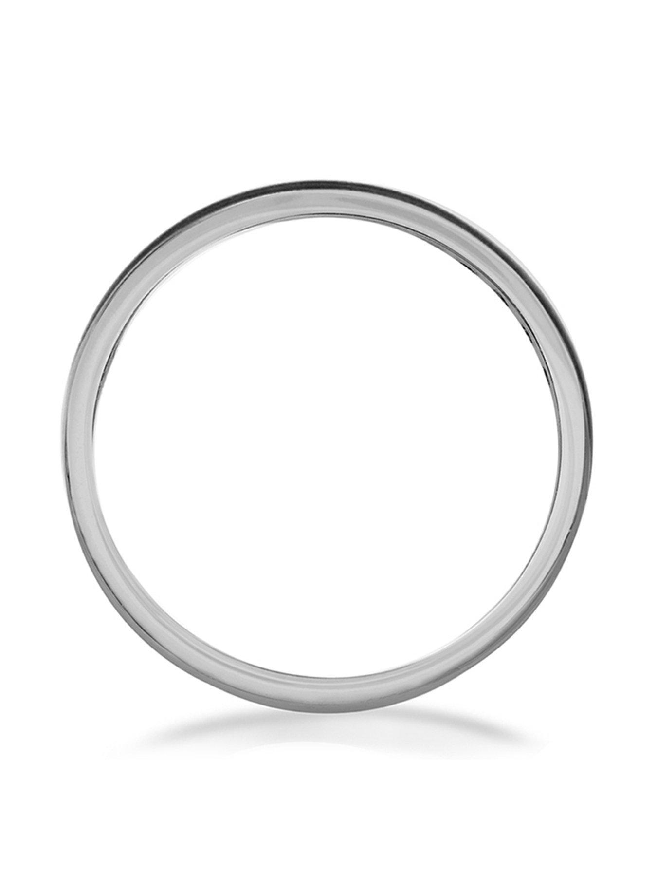  9ct White Gold 3mm Court Ring