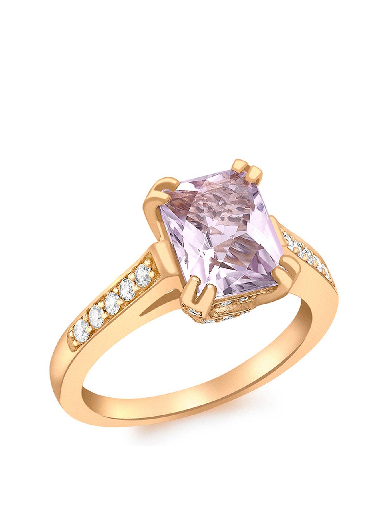 Jewellery & watches 9ct Rose Gold Amethyst and Diamond Ring