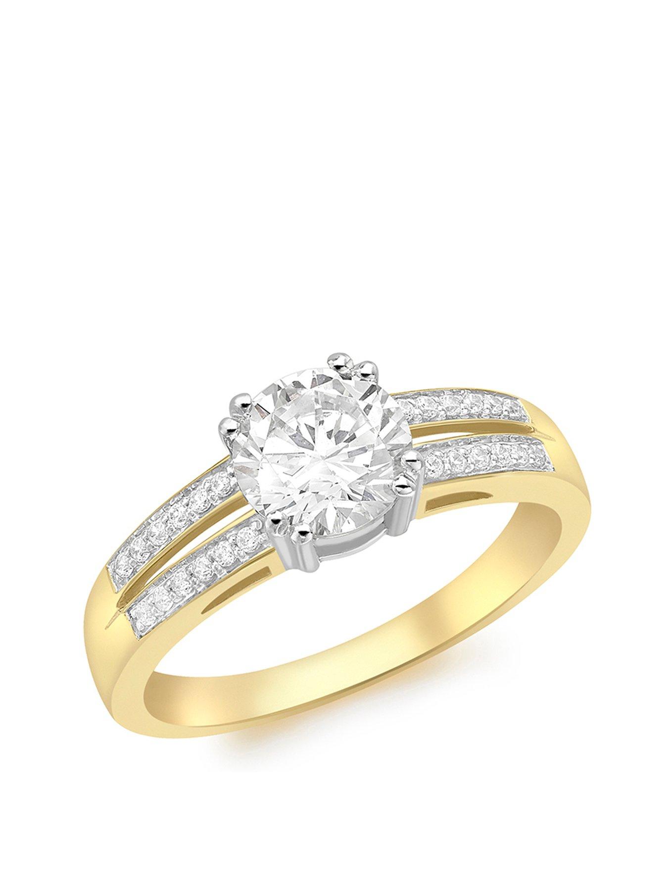 Product photograph of Love Gold 9ct Gold Cubic Zirconia Solitaire Ring from very.co.uk