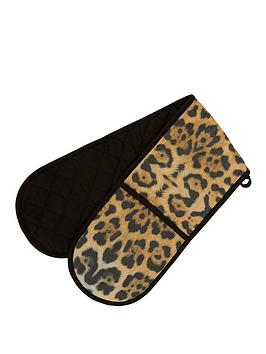 Product photograph of Premier Housewares Leopard Double Oven Glove from very.co.uk