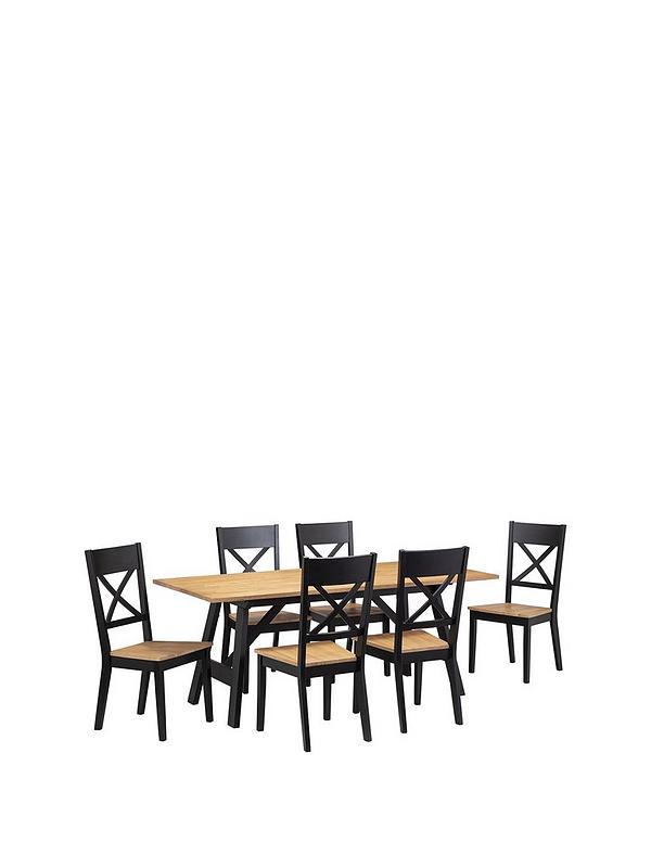 Julian Bowen Hockley 190 Cm Solid Wood, Solid Wood Dining Table And Chairs Uk