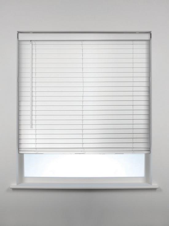 front image of faux-wood-venetian-blind