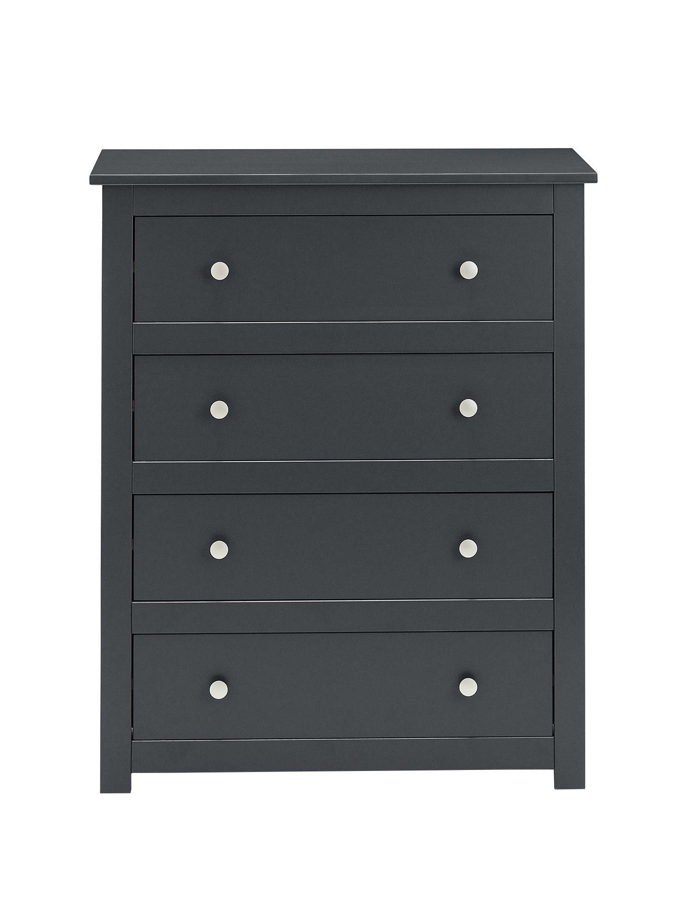 Product photograph of Julian Bowen Radley 4 Drawer Chest - Anthracite from very.co.uk