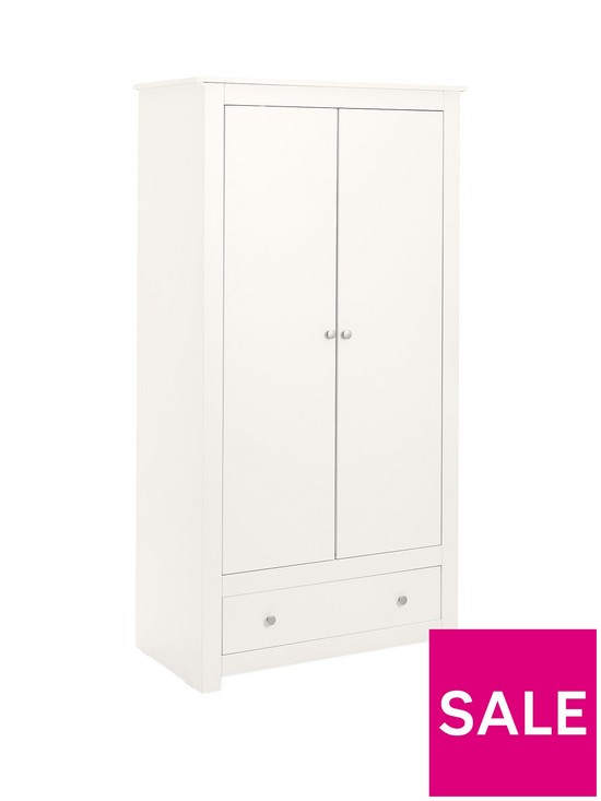 front image of julian-bowen-radley-2-door-combination-wardrobe-white