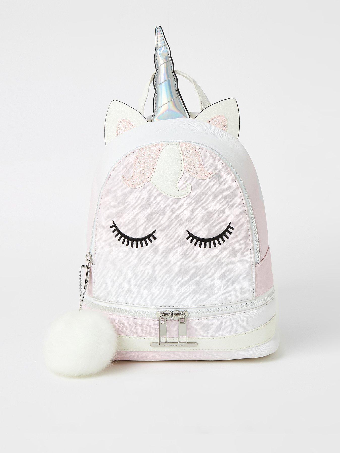 river island white backpack