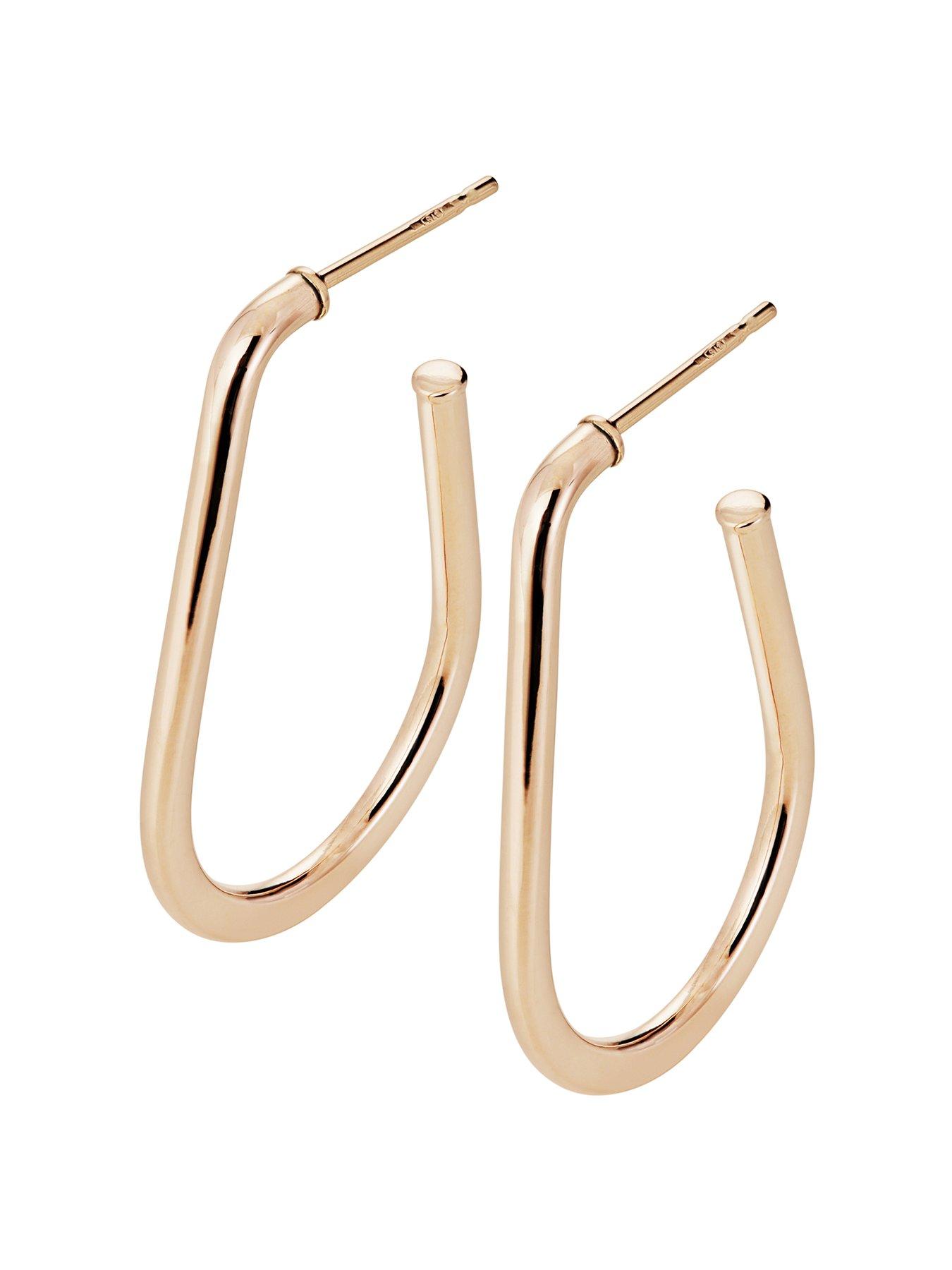 The Love Silver Collection Rose Gold Plated Sterling Silver Pear Stud Hoop Earrings review