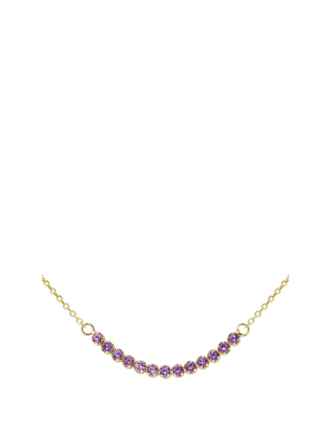 Love Gem 9Ct Gold Tennis Necklace With 13 Amethyst Stones review