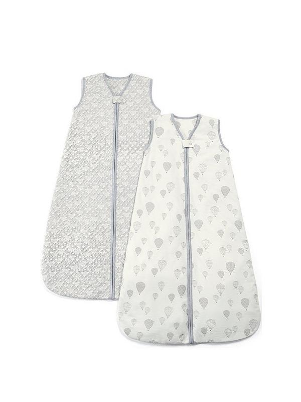 Nursery Bedding Baby Sleeping Bag 0 to 6 Months, 2.5 Tog, Grey, Pack of 2 Mamas & Papas Dreampod Sleeping Bag 