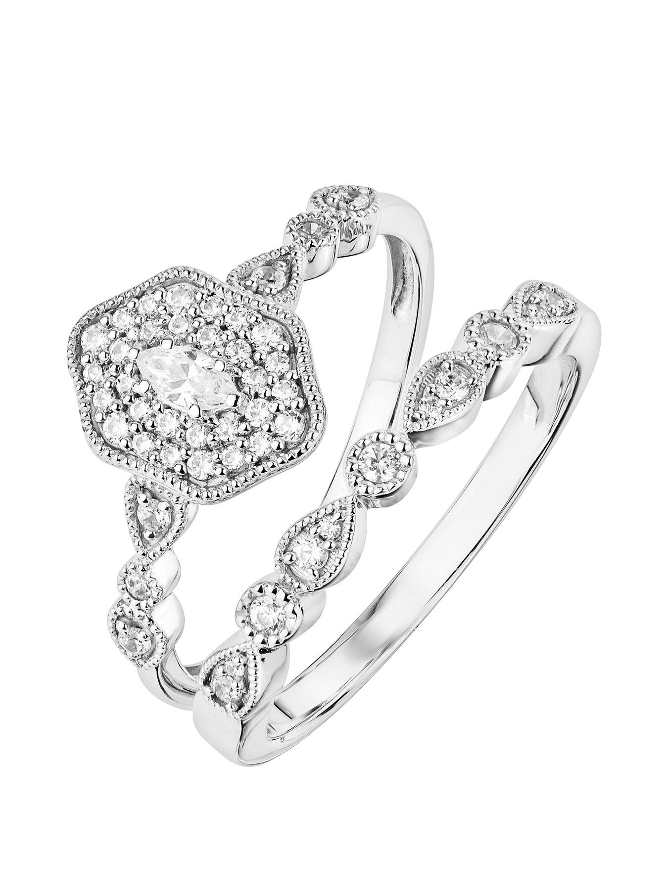 Love Diamond 9Ct White Gold Diamond Ring Bridal Set review