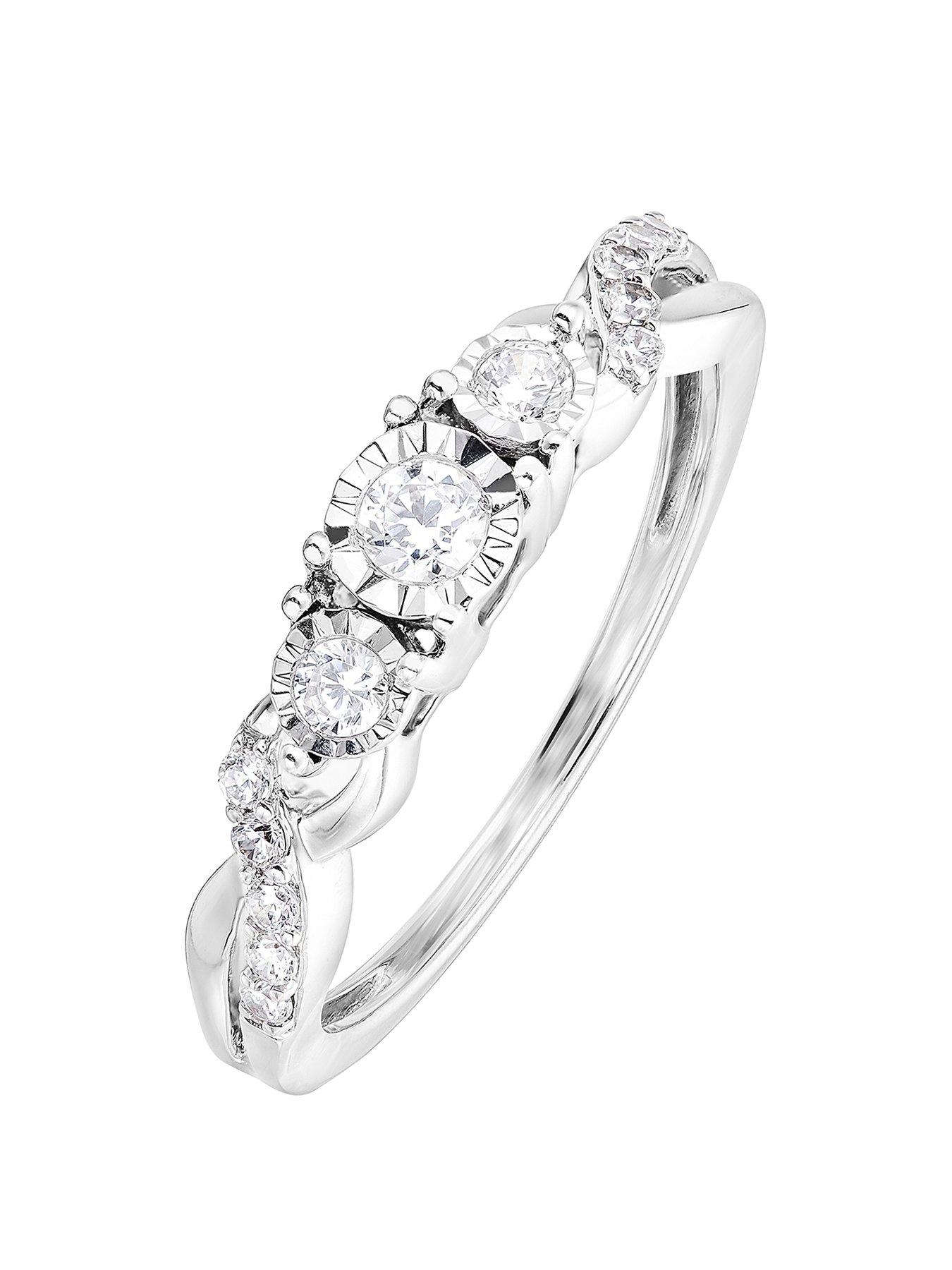 Love Diamond 9Ct White Gold 0.25Ct Diamond Infinity Ring review