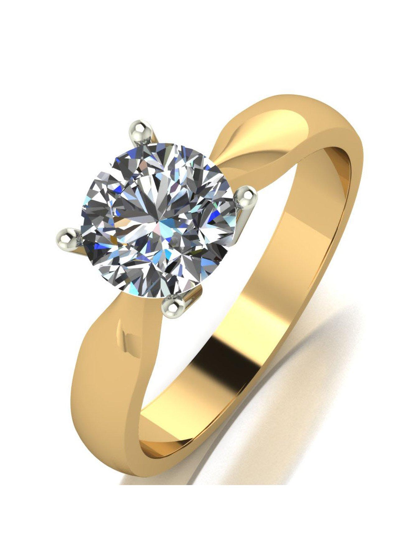  Moissanite 9ct Gold 1.25ct Solitaire Ring