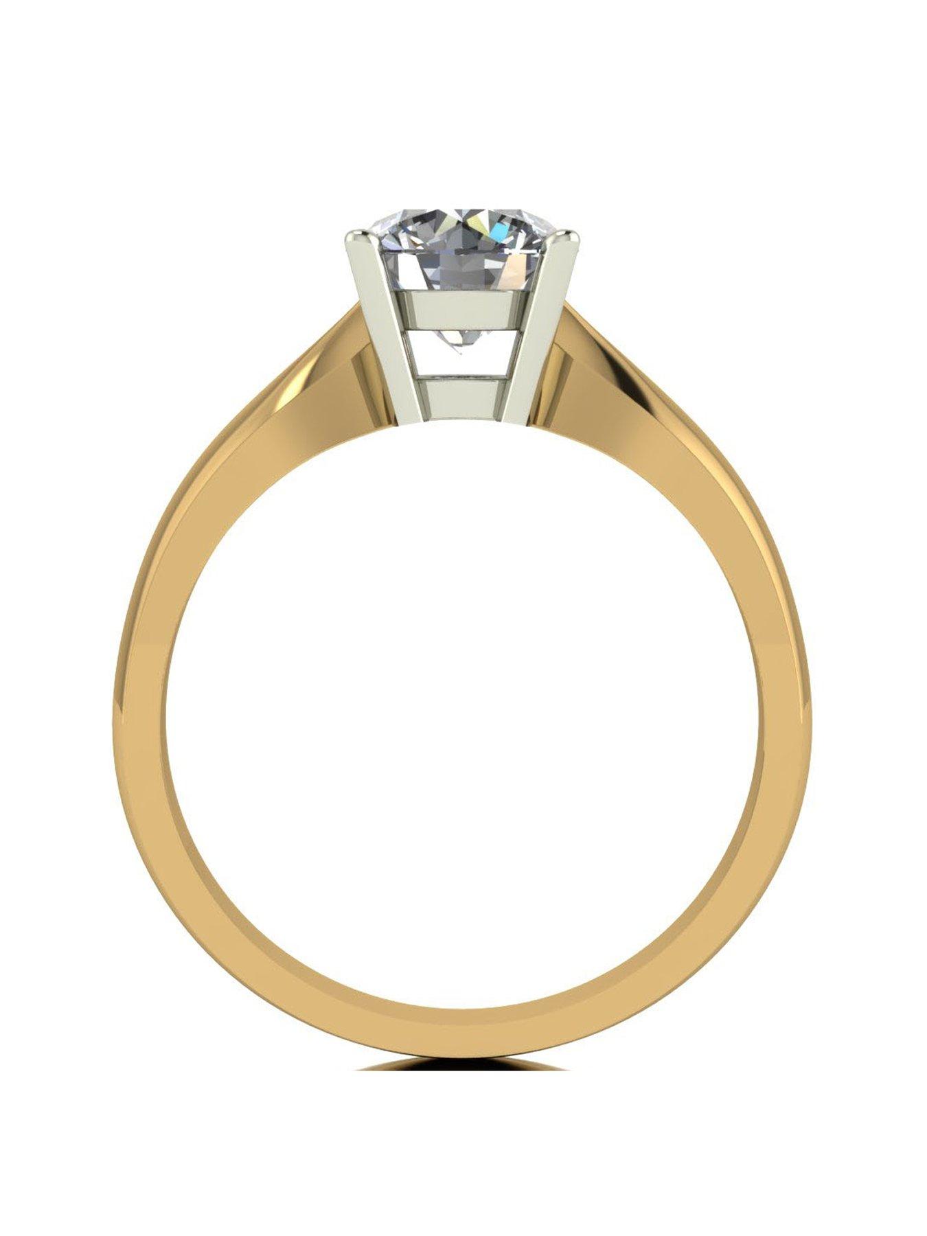  Moissanite 9ct Gold 1.25ct Solitaire Ring