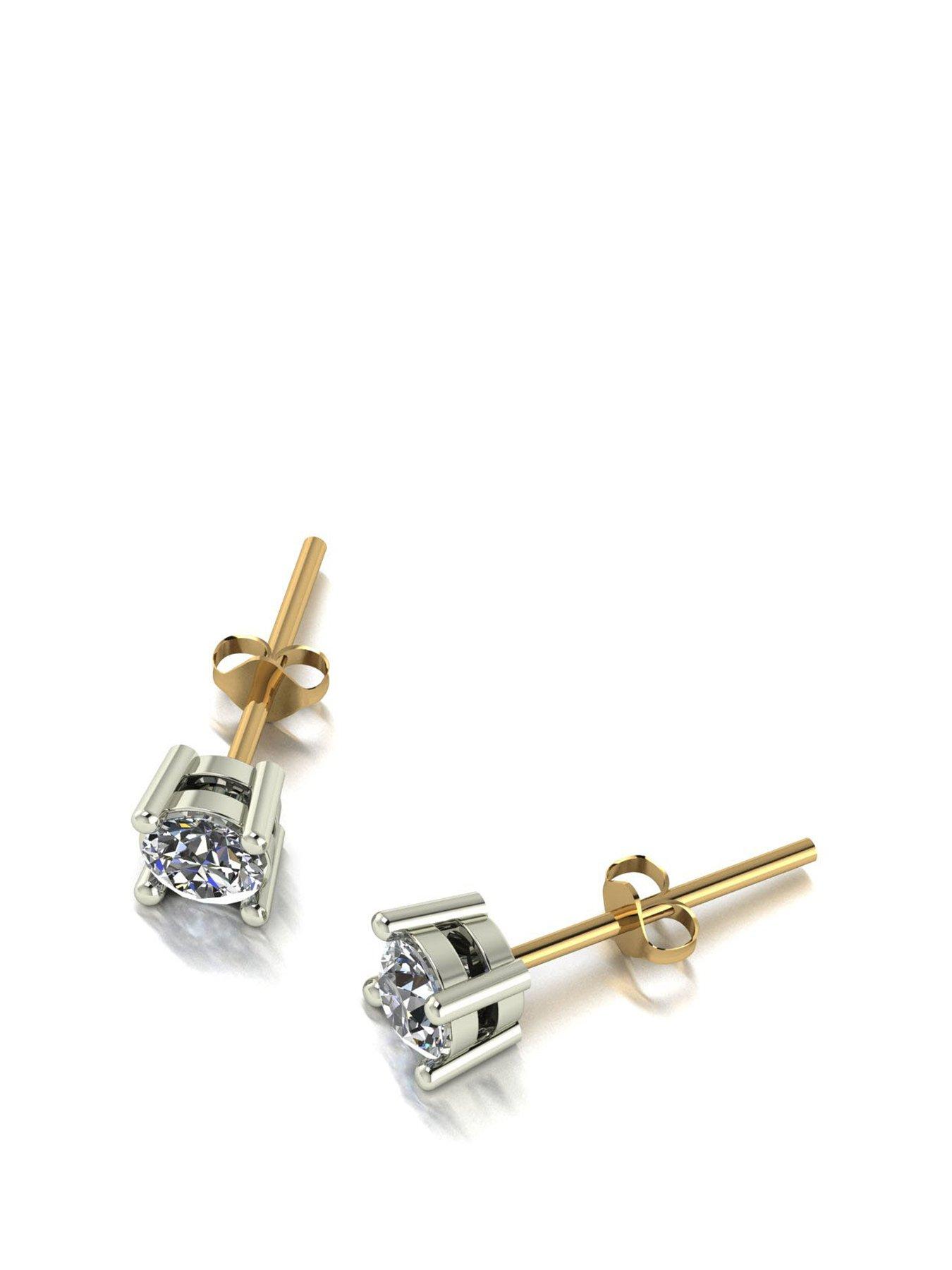 Moissanite 9ct Gold 0.50ct Solitaire Earrings