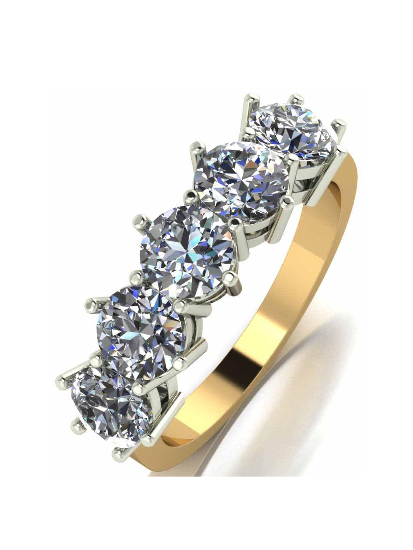 Moissanite Moissanite 9Ct Gold 5 Stone 2.50Ct Eternity Ring review