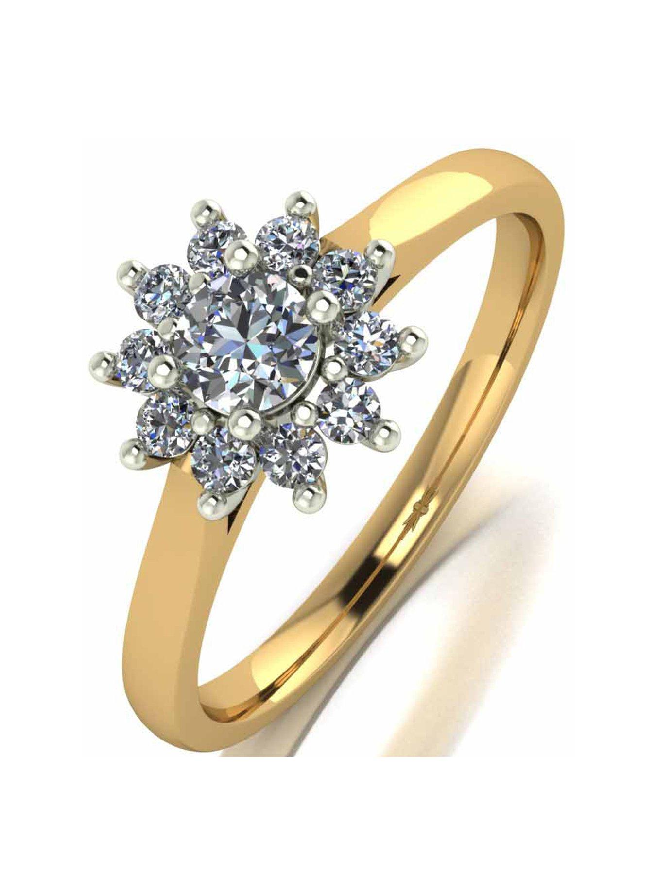 Moissanite 9Ct Gold 0.50Ct Cluster Ring review