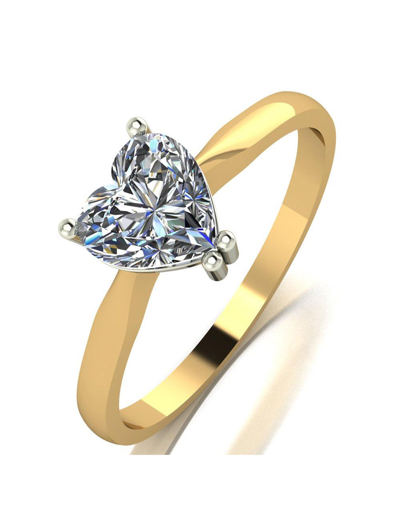 Moissanite Moissanite 9Ct Gold 1.00Ct Heart Solitaire Ring review