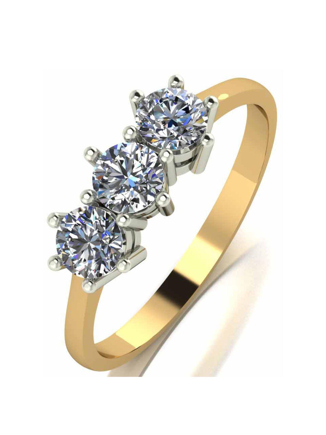 Moissanite 9Ct Gold 0.75Ct Trilogy Ring review