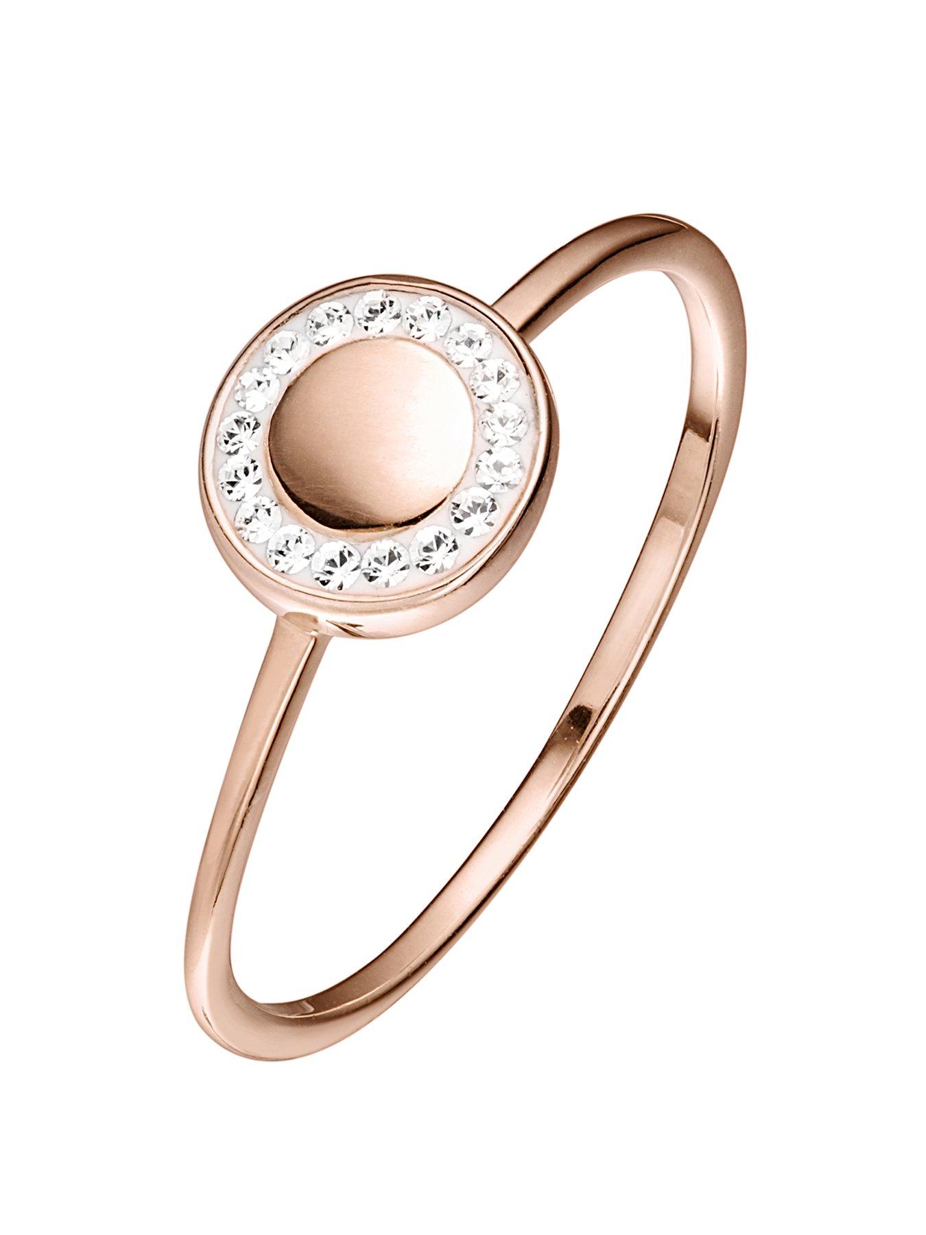 Evoke Evoke Rose Gold Plated Sterling Silver Swarovski Crystals 7.7Mm Round Ring review