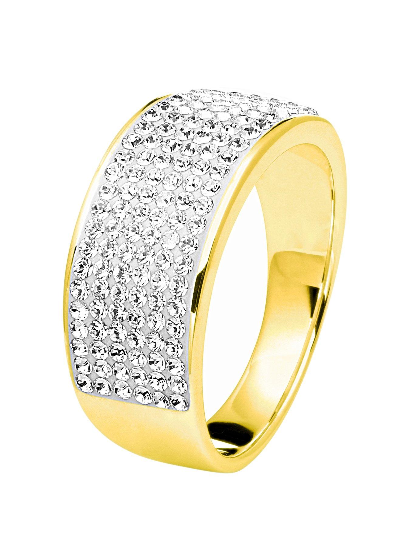 Evoke Gold Plated Sterling Silver Swarovski Crystal Band Ring review