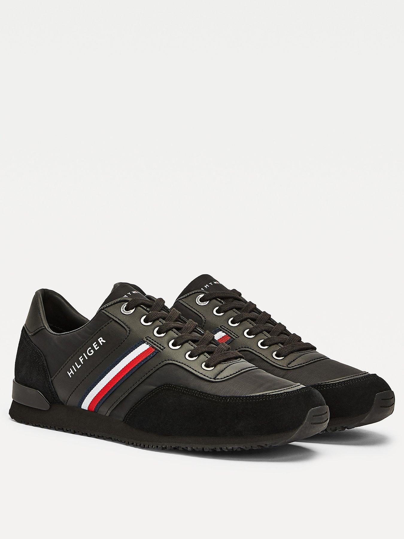 tommy hilfiger iconic leather trainers black