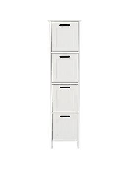 Product photograph of Lloyd Pascal Portland 4 Drawer Bathroom Cabinet - White from very.co.uk