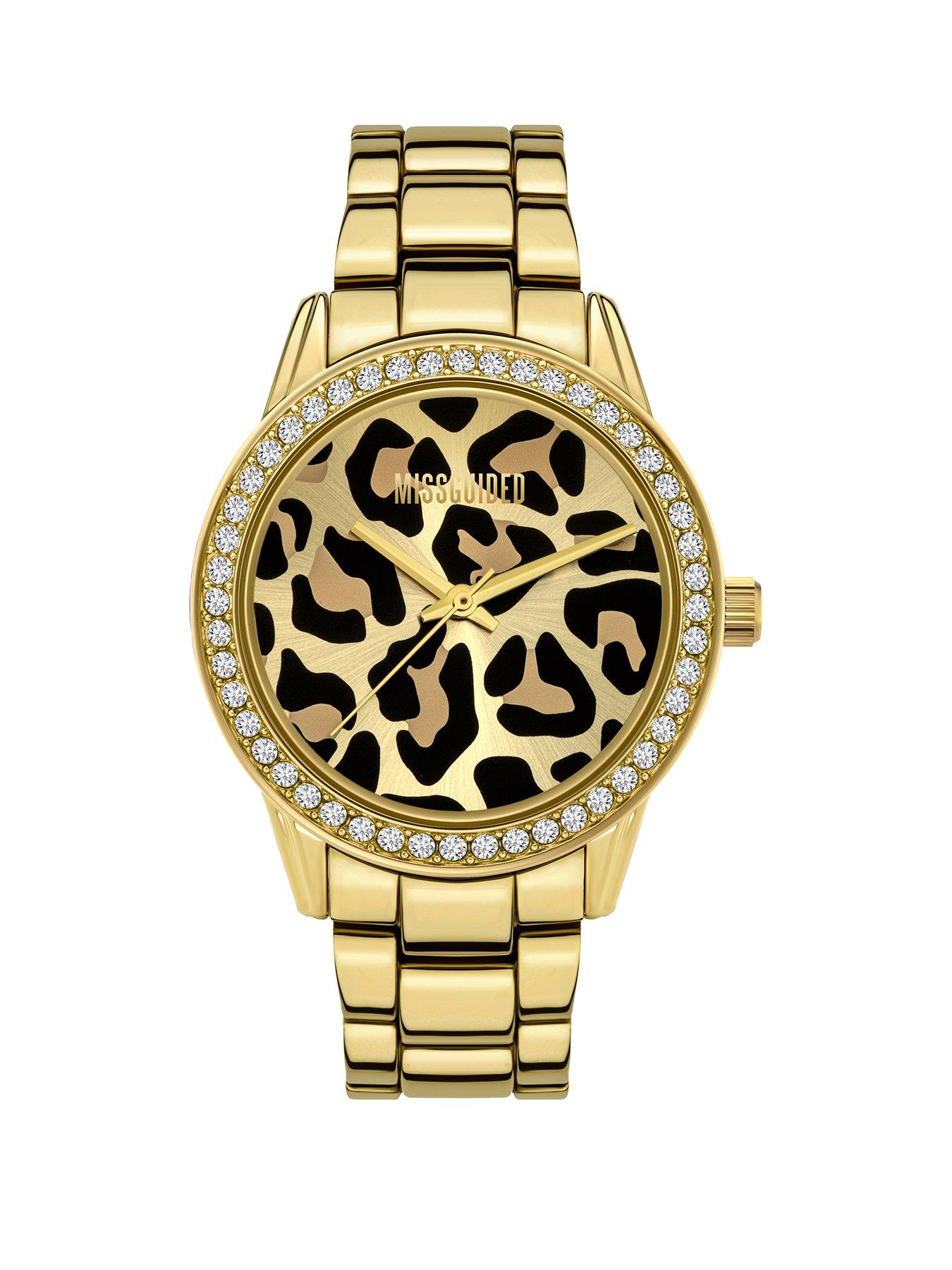 Missguided Missguided Gold Bracelet With Leopard Glitter Printed Dial review