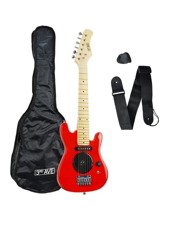 front image of 3rd-avenue-14-size-electric-guitar-red