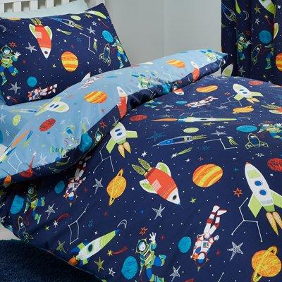 Bedlam Supersonic Glow In The Dark Single Duvet Cover Set - Multi