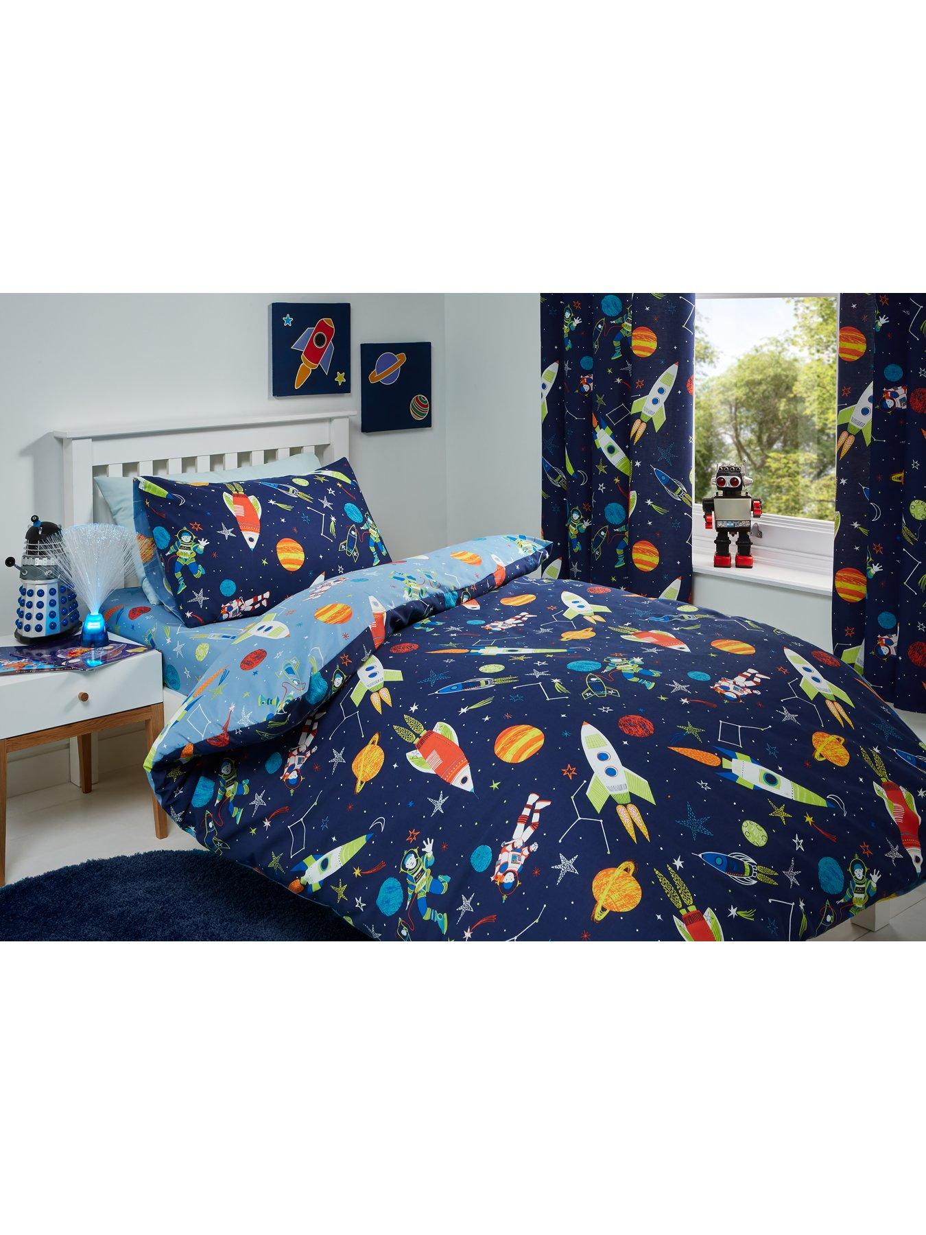 undefined Supersonic Glow In The Dark Single Duvet Cover Set - Multi