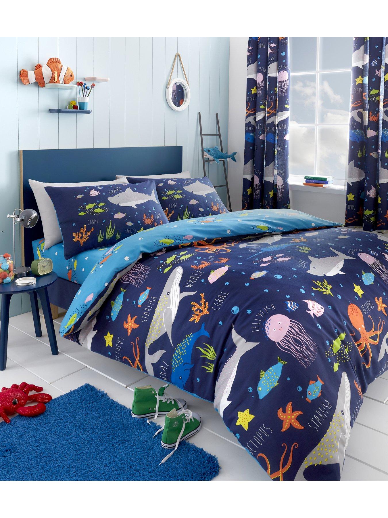 Bedlam Sea Life Glow In The Dark Junior Fitted Sheet Very Co Uk