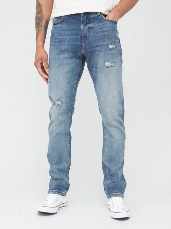 front image of very-man-slim-jeansnbspwith-stretch-vintage-blue-tint-wash