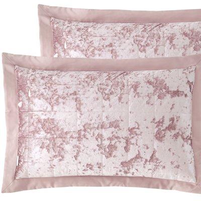 Catherine Lansfield Crushed Velvet Pillowsham Pair - Pink