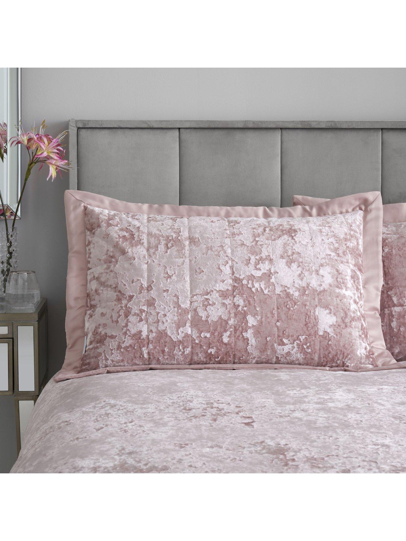 Image 3 of 6 of Catherine Lansfield Crushed Velvet Pillowsham Pair - Pink