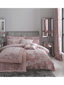 Product photograph of Catherine Lansfield Crushed Velvet Duvet Cover Set - Blush Pink from very.co.uk