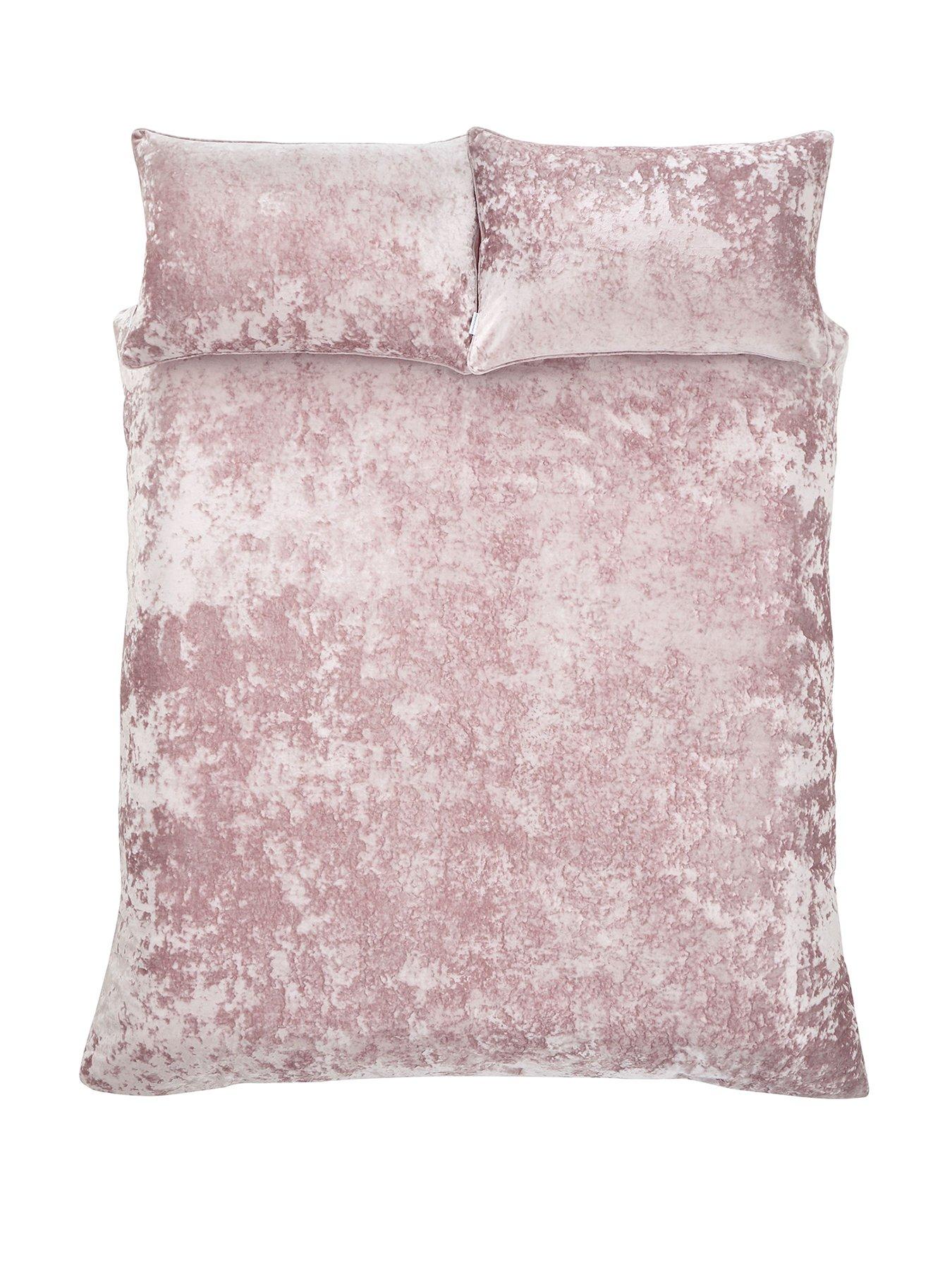 Catherine Lansfield Crushed Velvet Duvet Cover Set - Blush Pink