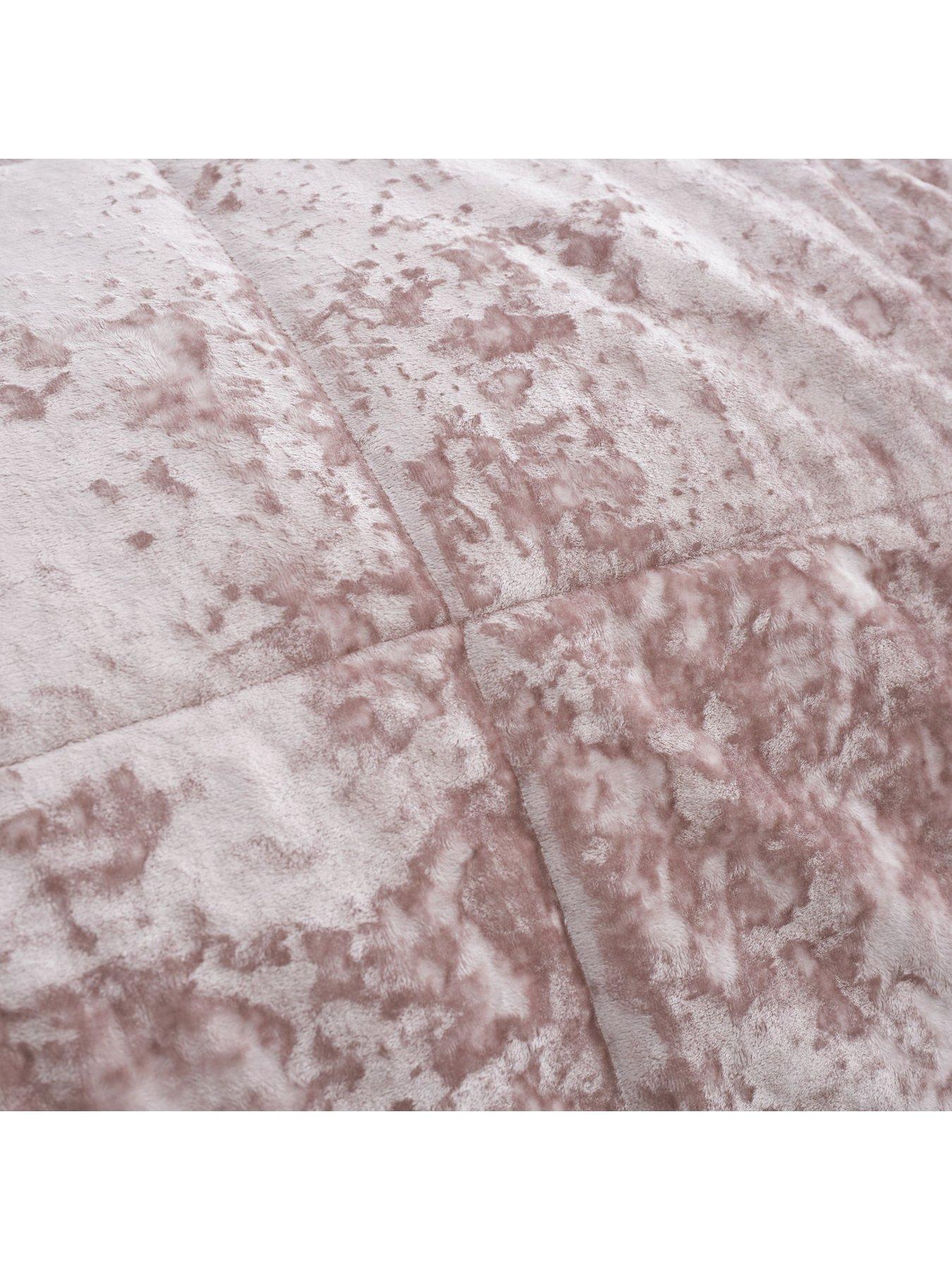 Image 4 of 6 of Catherine Lansfield Crushed Velvet Bedspread Throw - Pink