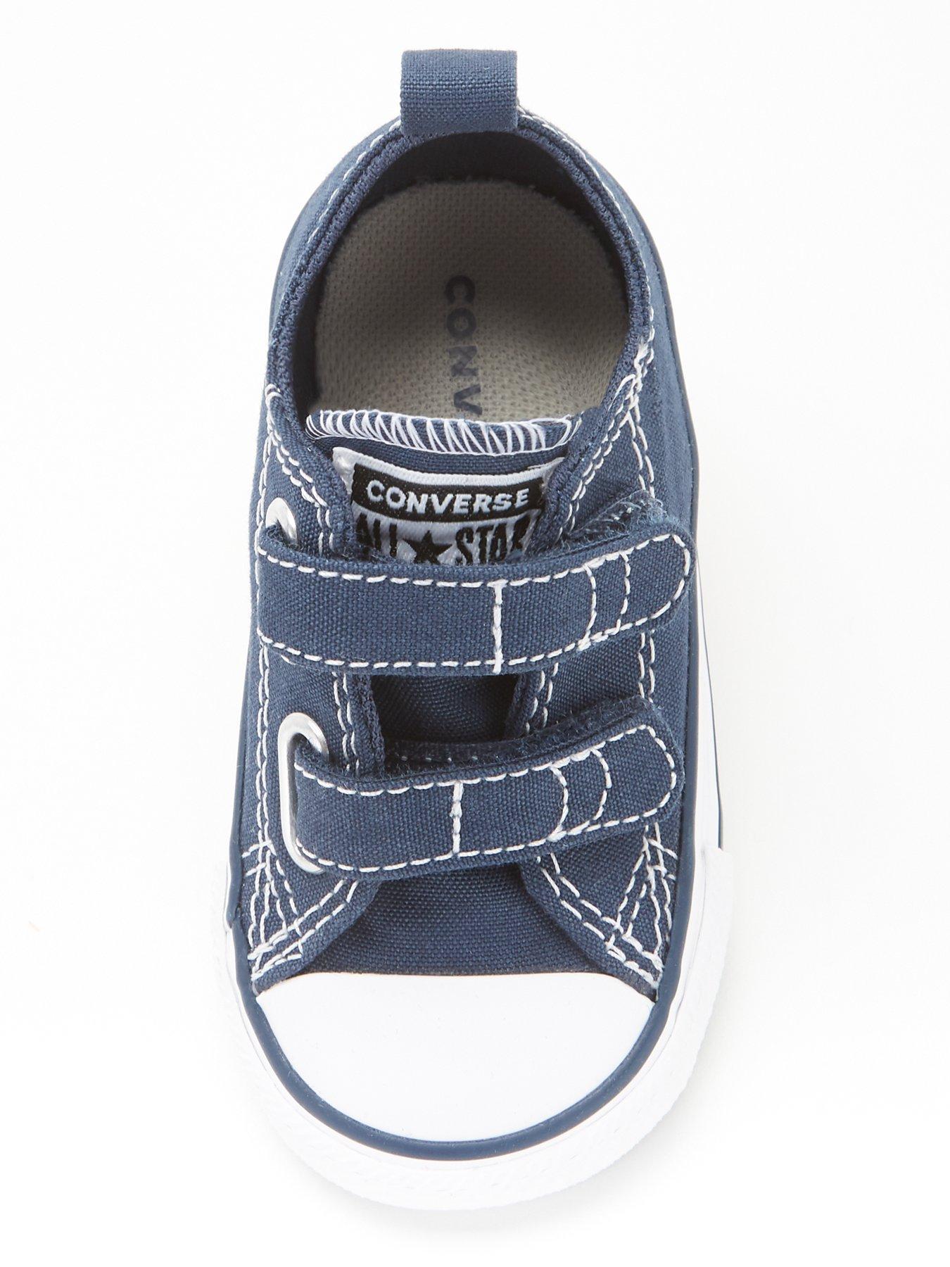 Infant Boys Easy On Velcro Ox Trainers Navy White