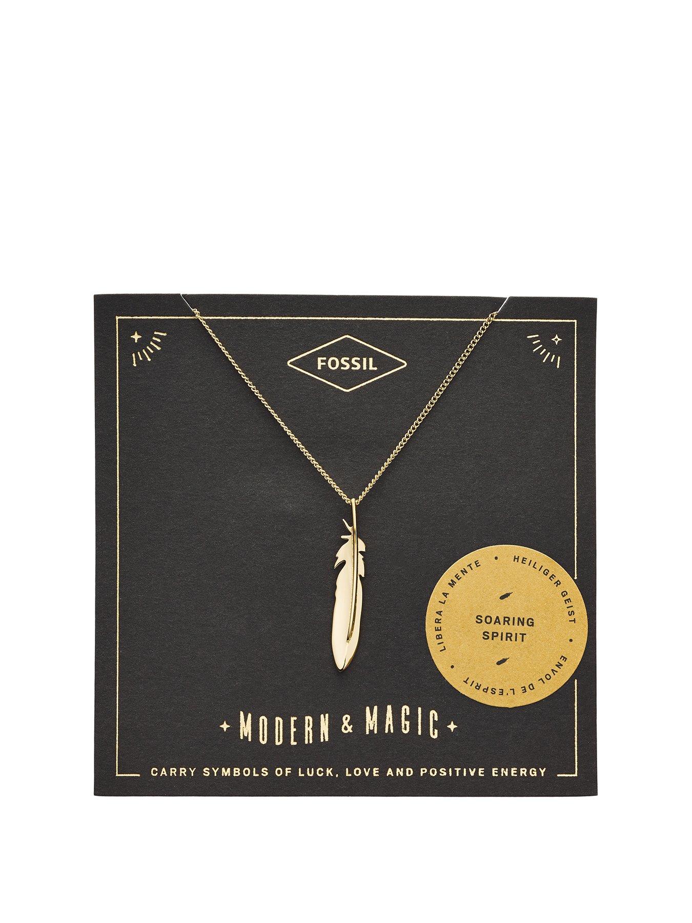 Fossil Fossil Gold Tone Feather Pendant Necklace review