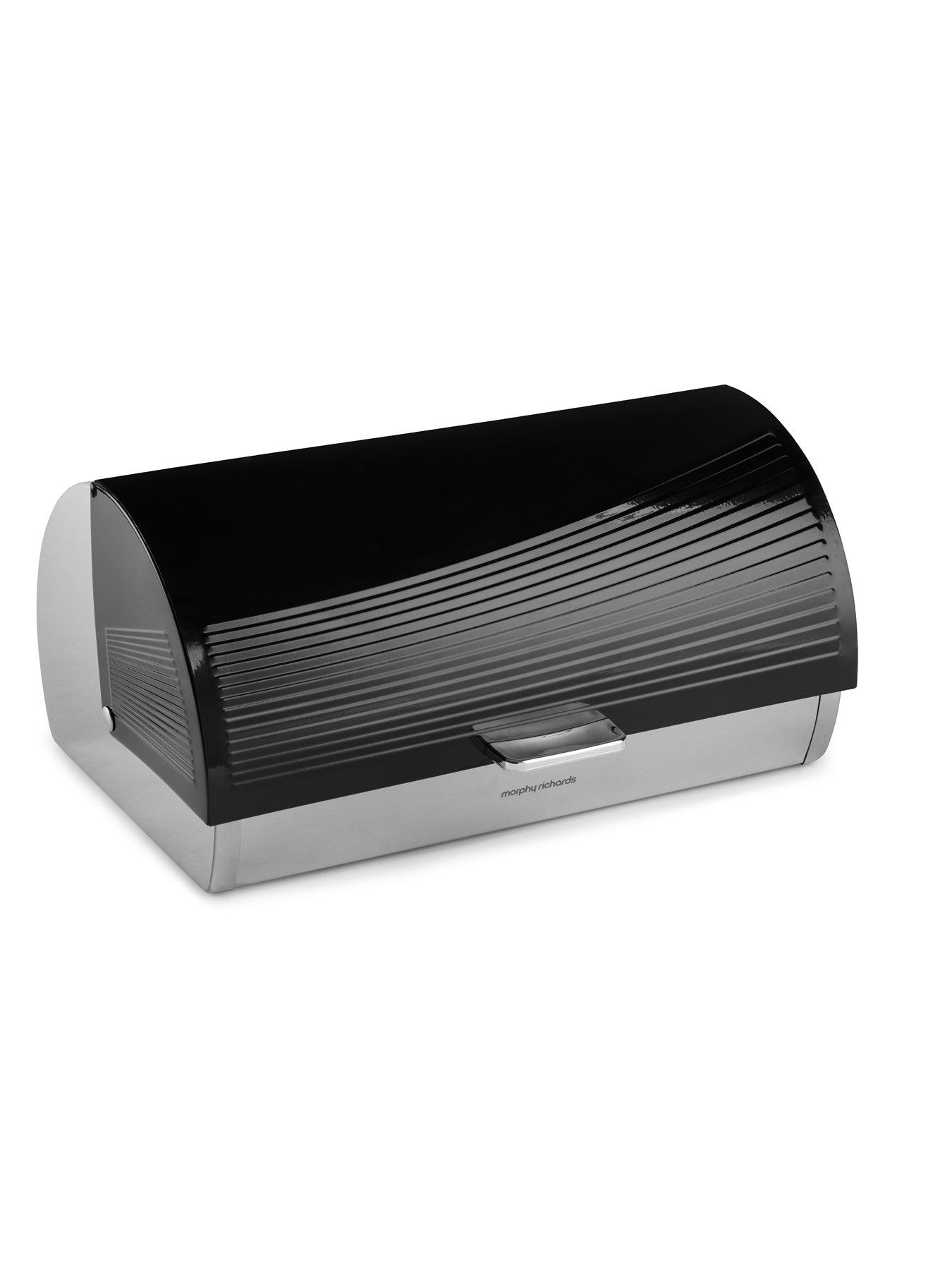 Morphy Richards Dune RollTop Bread Bin Black very.co.uk