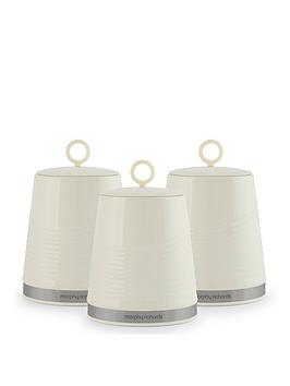 Product photograph of Morphy Richards Dune Set Of 3 Canisters Ndash Ivory Cream from very.co.uk