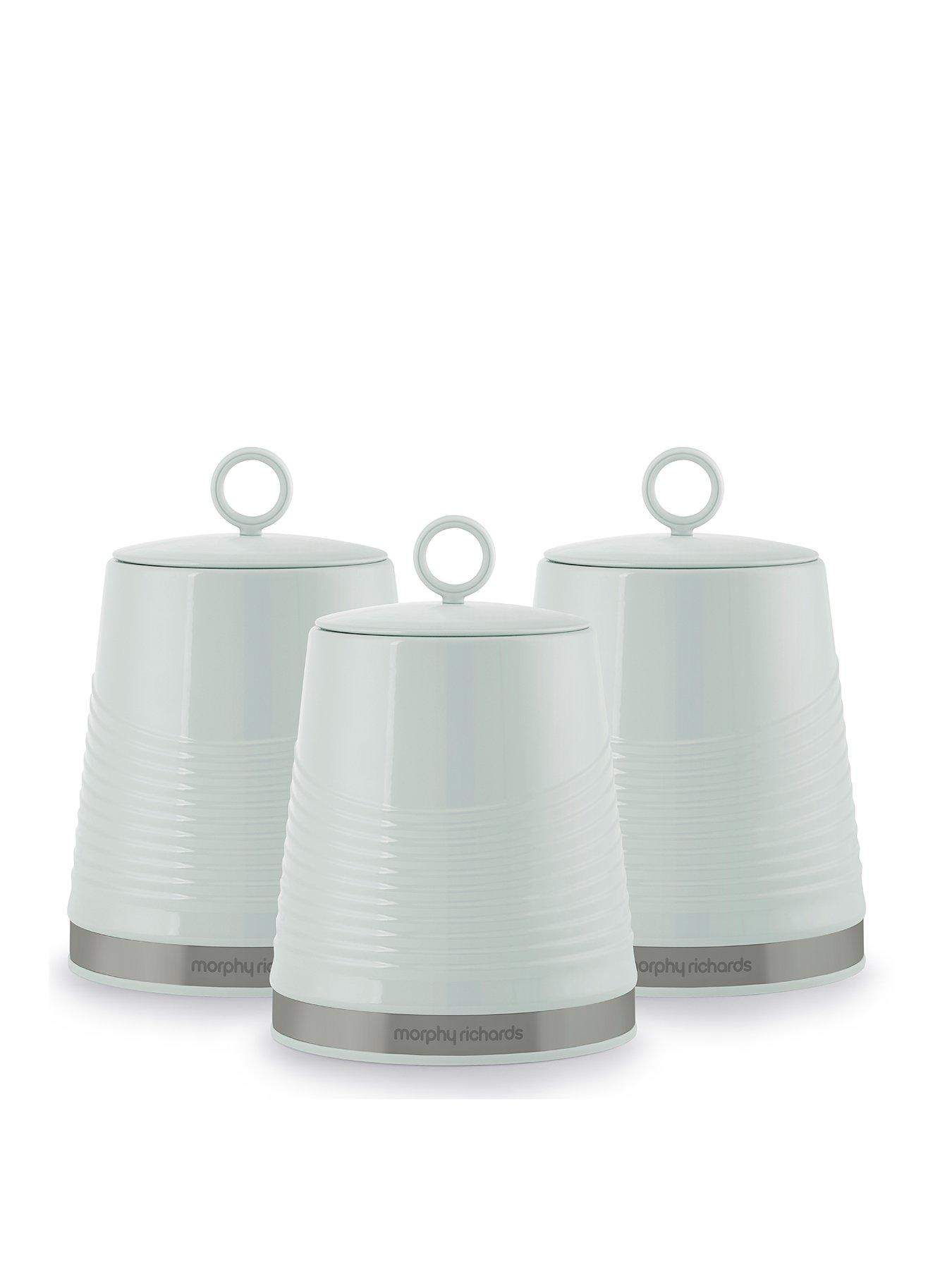 Product photograph of Morphy Richards Dune Set Of 3 Canisters Ndash Sage Green from very.co.uk