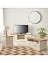  image of very-home-crawford-3-piece-package-tv-unit-coffee-table-and-lamp-table-ivoryoak-effect