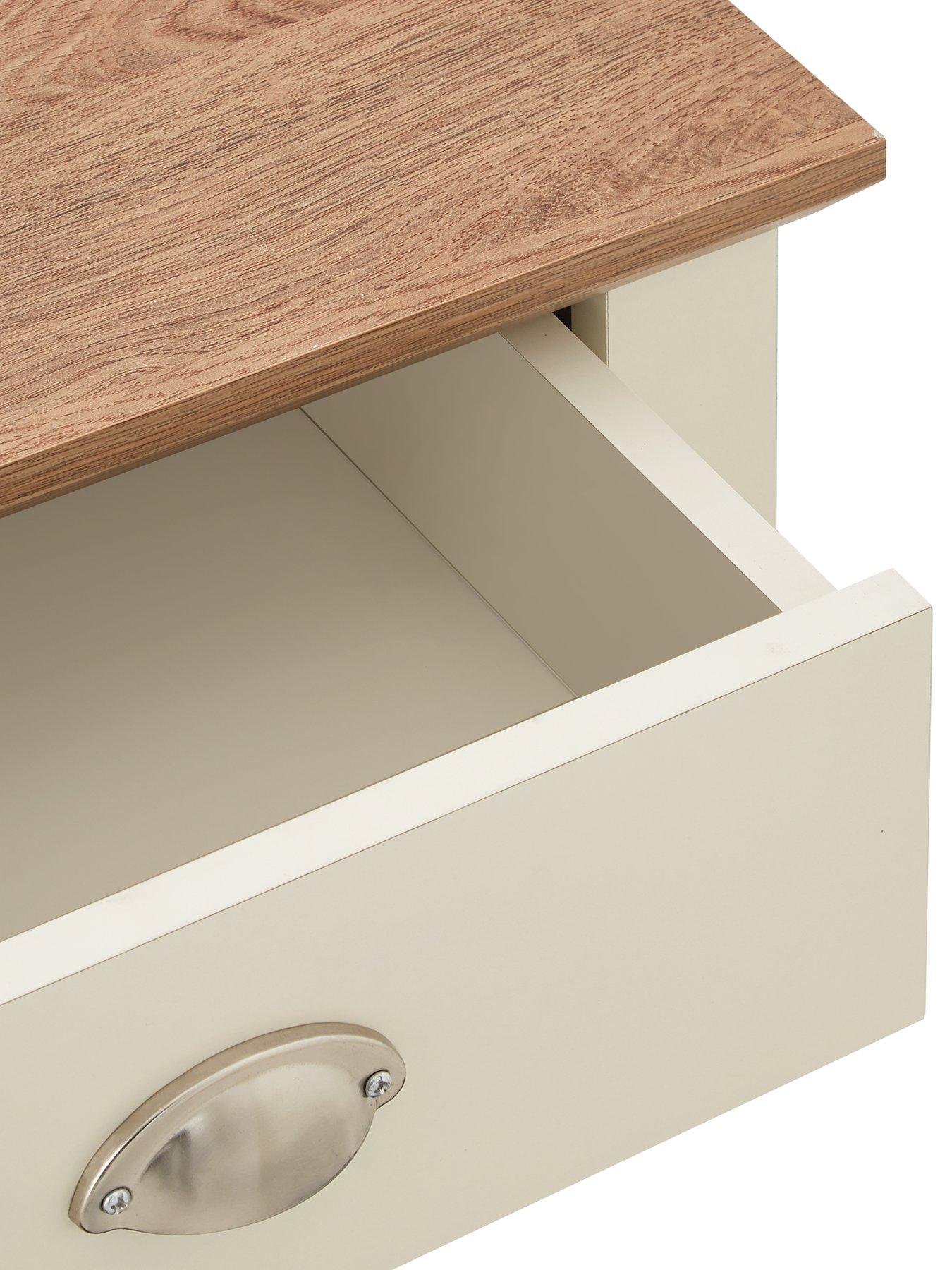 Image 4 of 6 of Very Home Crawford 3 Piece Package - TV Unit, Coffee Table and Lamp Table - Ivory/Oak Effect