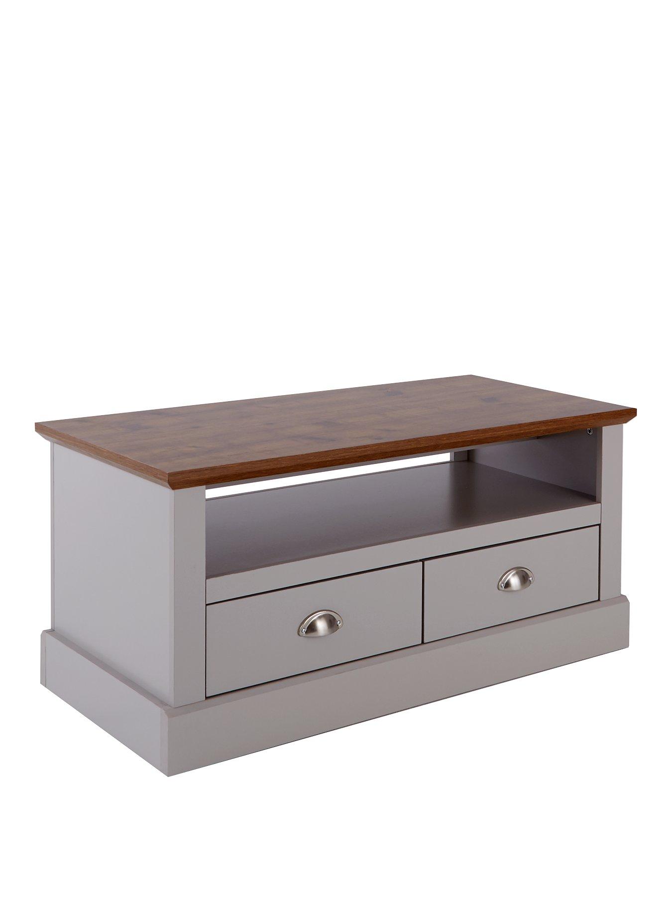 Image 3 of 6 of The Very Collection Crawford 3 Piece Package - TV Unit, Coffee Table and Lamp Table - Grey/Dark Oak Effect