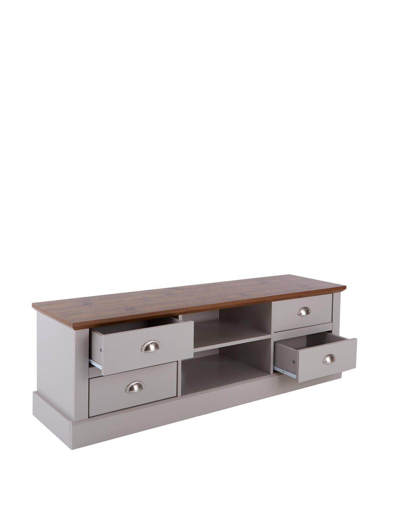 Image 4 of 6 of The Very Collection Crawford 3 Piece Package - TV Unit, Coffee Table and Lamp Table - Grey/Dark Oak Effect