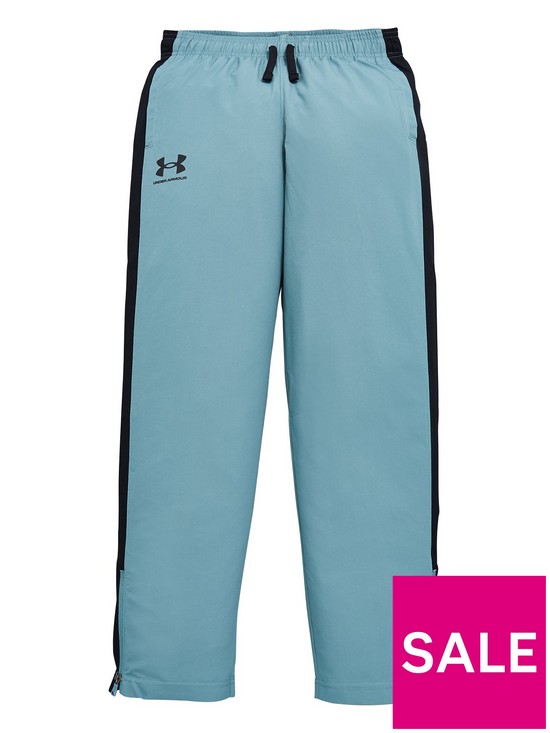 front image of under-armour-woven-track-pants-blueblack