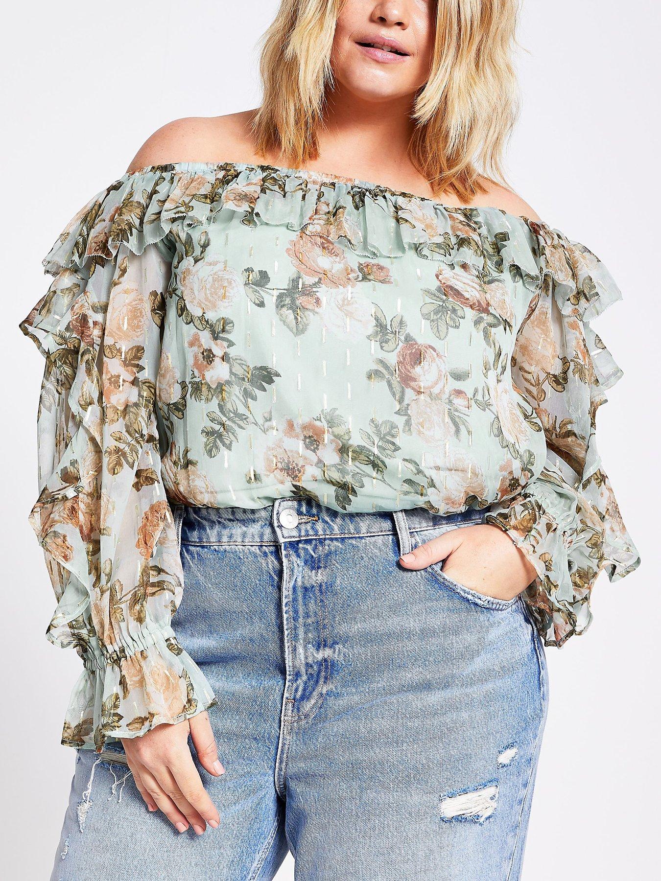 Ri Plus Floral Bardot Top review