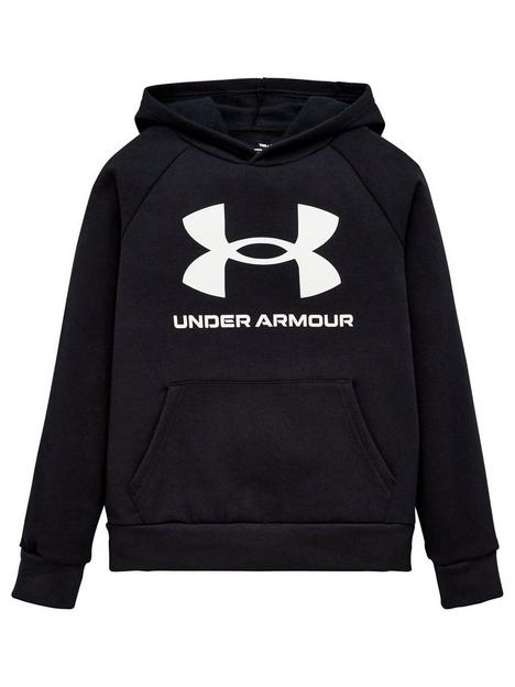 under-armour-childrensnbsprival-fleece-hoodie-blackwhite
